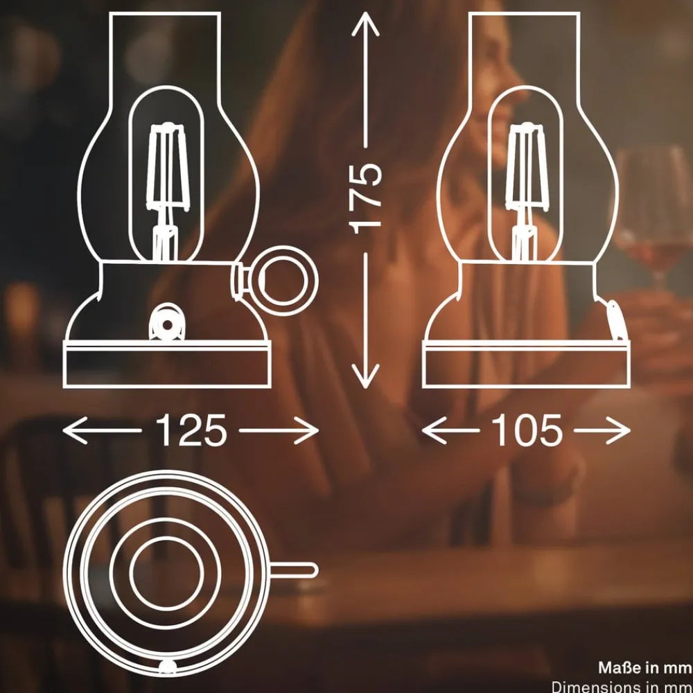 Briloner Dekorationsbelysning > LED-bordlampe Brilo unplugged Kanea, antracit, 18 cm