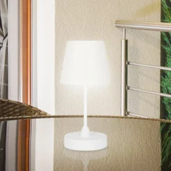 Briloner Dekorationsbelysning|Bordlamper > LED-bordlampe Campi, genopladeligt batteri, dæmpbar, hvid