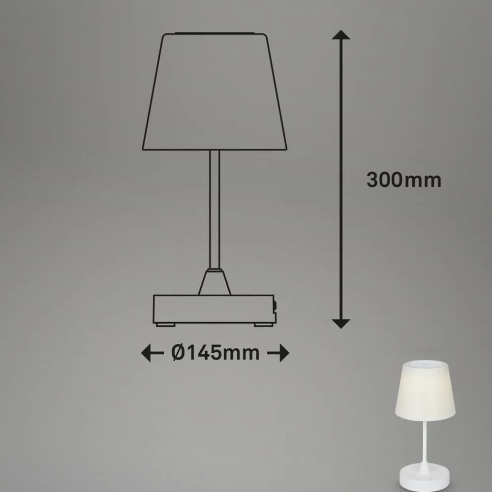 Briloner Dekorationsbelysning|Bordlamper > LED-bordlampe Campi, genopladeligt batteri, dæmpbar, hvid