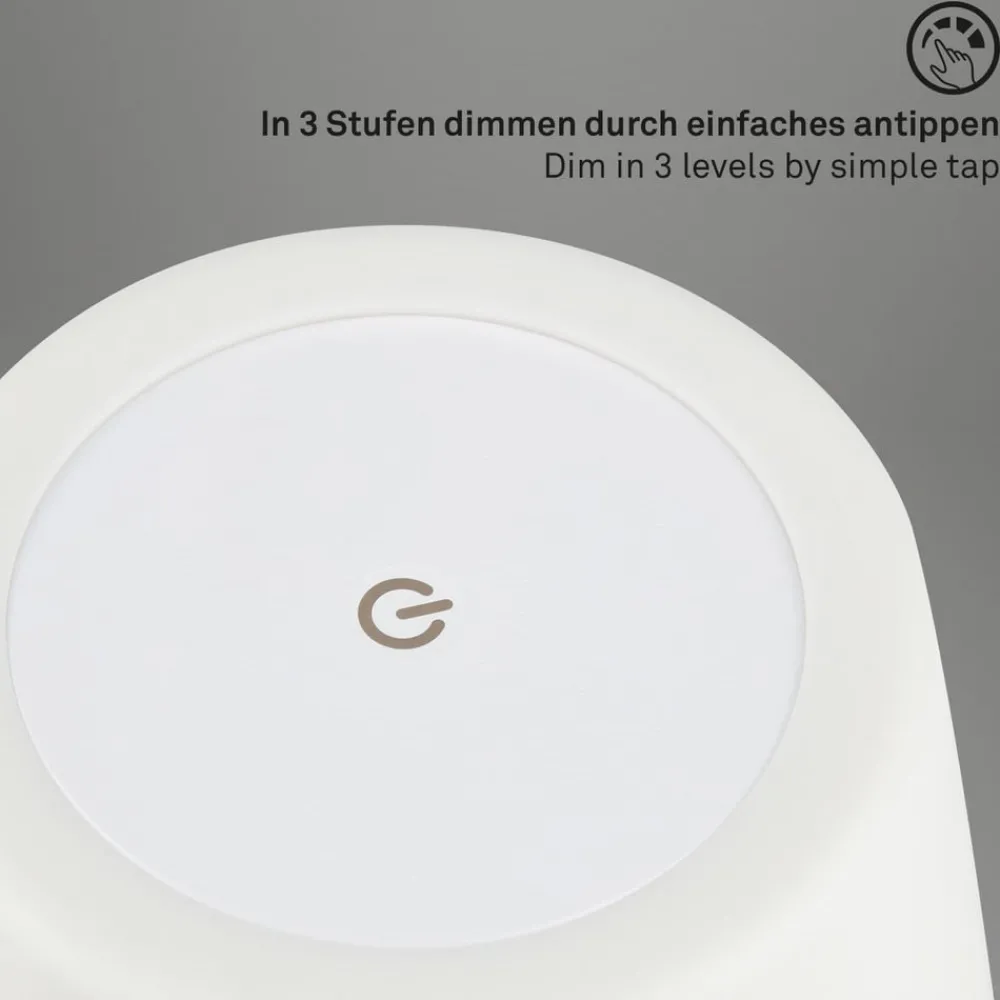 Briloner Dekorationsbelysning|Bordlamper > LED-bordlampe Campi, genopladeligt batteri, dæmpbar, hvid