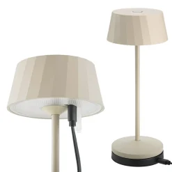 Sigor Dekorationsbelysning|Terrassebelysning > LED-bordlampe Facetta, beige, 22 cm, metal, CCT IP44