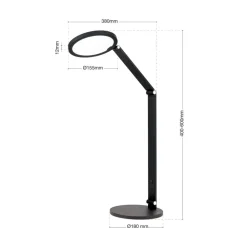ORION Arbejdsrum/Kontor > LED-bordlampe Fati, sort, højde 60 cm, aluminium, dæmper