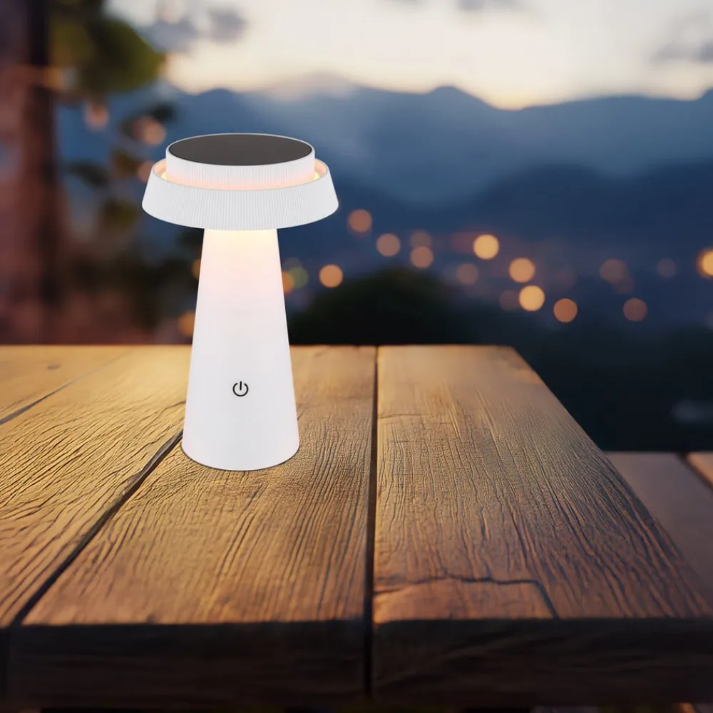 Dekorationsbelysning|Solcellelamper ^ Globo LED-bordlampe 36624, hvid, genopladeligt batteri, CCT, IP54, dæmpbar