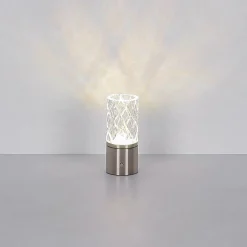 Bordlamper ^ Globo LED-bordlampe Lunki, nikkelfarvet, højde 19 cm, CCT
