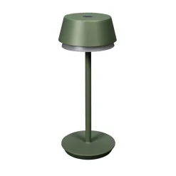 Terrassebelysning ^ Konstsmide LED-bordlampe Lyon, grøn/grå, IP54, dæmper, CCT, RGB