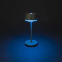Terrassebelysning ^ Konstsmide LED-bordlampe Lyon, grøn/grå, IP54, dæmper, CCT, RGB