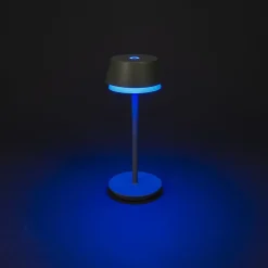 Terrassebelysning ^ Konstsmide LED-bordlampe Lyon, grøn/grå, IP54, dæmper, CCT, RGB