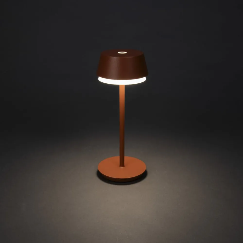 Konstsmide Terrassebelysning > LED-bordlampe Lyon, terracotta, IP54, dæmper, CCT, RGB