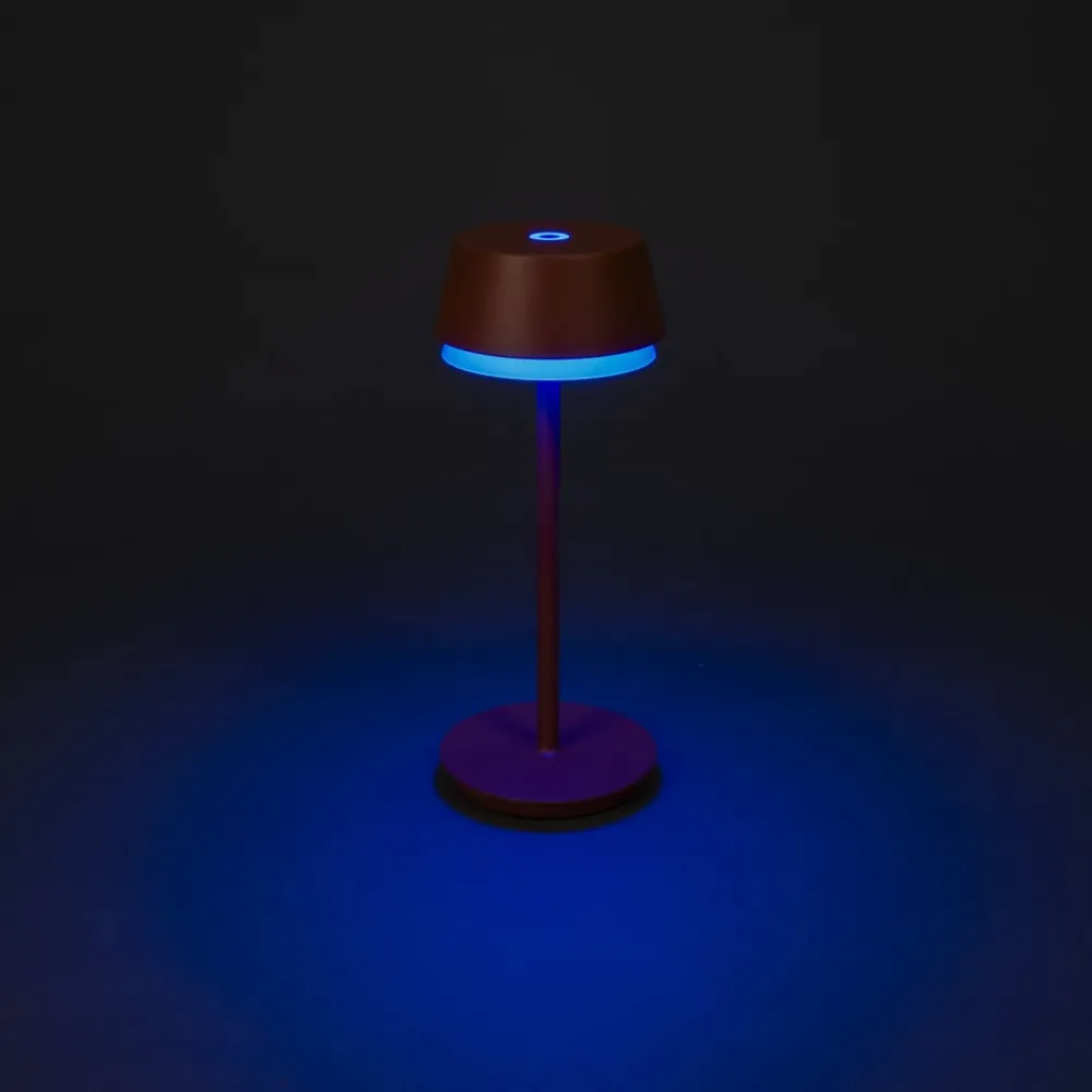 Konstsmide Terrassebelysning > LED-bordlampe Lyon, terracotta, IP54, dæmper, CCT, RGB