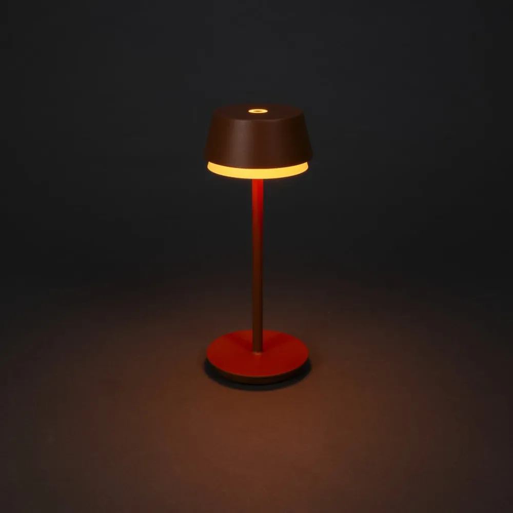 Konstsmide Terrassebelysning > LED-bordlampe Lyon, terracotta, IP54, dæmper, CCT, RGB