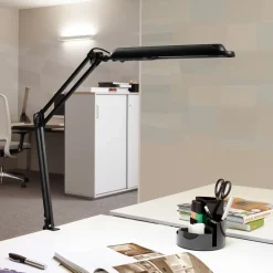 Maul Arbejdsrum/Kontor > LED-bordlampe atlantic, sort, højde 38 cm, klemmefod