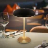 Terrassebelysning|Bordlamper ^ Briloner LED-bordlampe med batteri Brilo unplugged Caxa, sort/messing