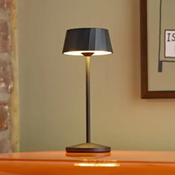 Sigor Dekorationsbelysning|Terrassebelysning > LED-bordlampe med batteri Facetta, 3-pak, sort, 22 cm, IP44