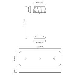 Sigor Dekorationsbelysning|Terrassebelysning > LED-bordlampe med batteri Facetta, 3-pak, sort, 22 cm, IP44