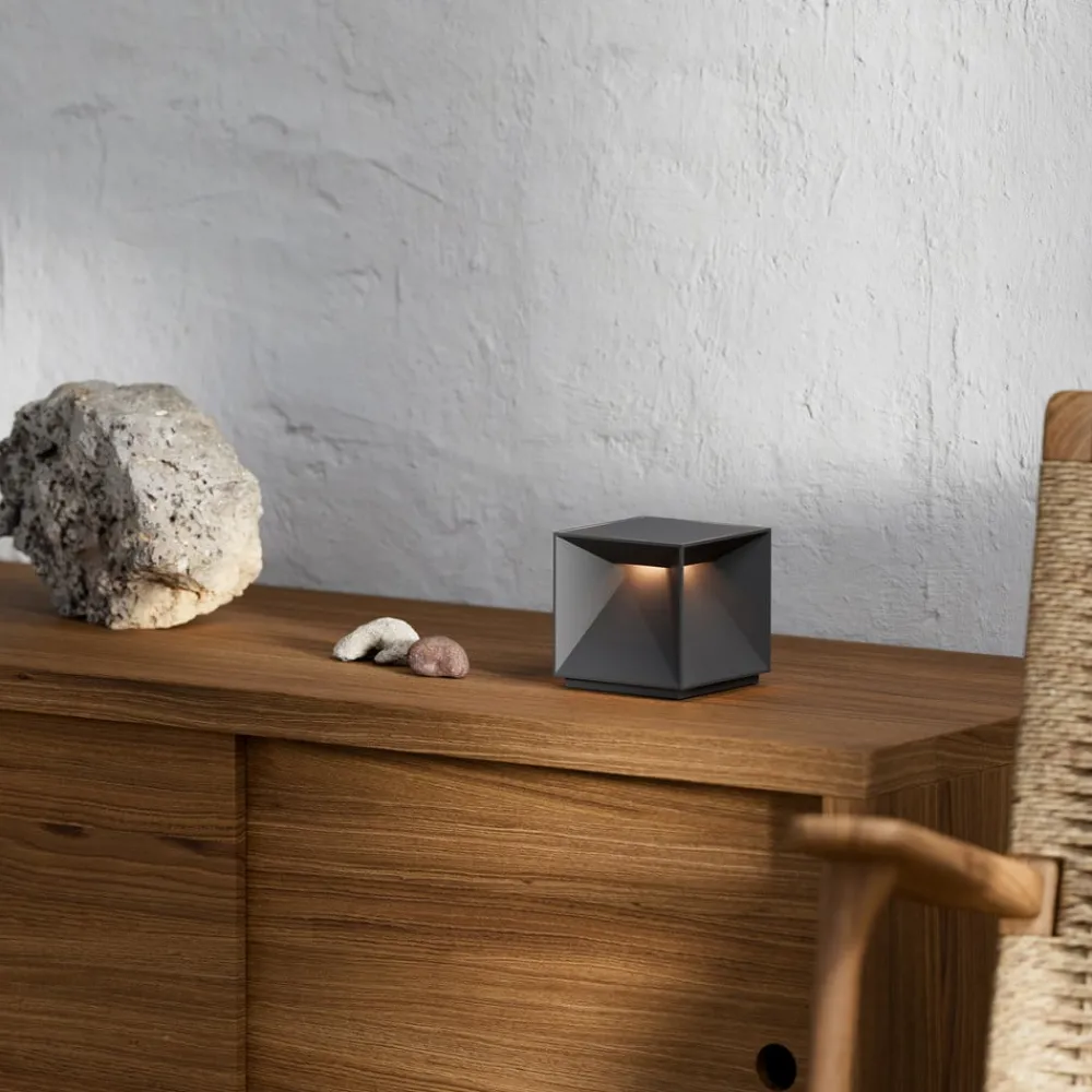 Sigor Dekorationsbelysning|Terrassebelysning > LED-bordlampe med batteri Nutalis, grafitgrå, IP54, dæmpbar