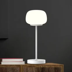 Bordlamper ^ Näve LED-bordlampe Pina hvid Højde 27,8 cm Metal/glas Touch