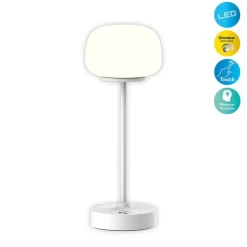 Bordlamper ^ Näve LED-bordlampe Pina hvid Højde 27,8 cm Metal/glas Touch