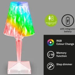 Dekorationsbelysning|Terrassebelysning ^ Briloner LED-bordlampe 7464010 RGB med fjernbetjening