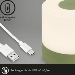 Briloner Dekorationsbelysning|Terrassebelysning > LED-bordlampe Smal, grøn, 2.700K, dæmpbar
