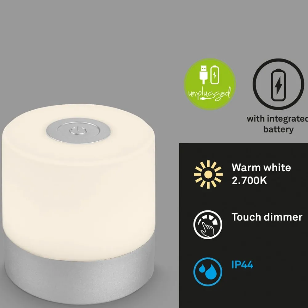 Briloner Dekorationsbelysning|Terrassebelysning > LED-bordlampe Smal, kromfarvet, 2.700K, dæmpbar