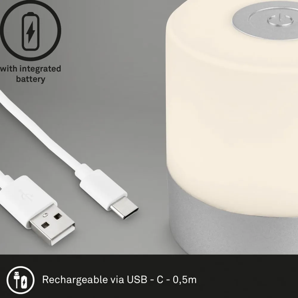 Briloner Dekorationsbelysning|Terrassebelysning > LED-bordlampe Smal, kromfarvet, 2.700K, dæmpbar