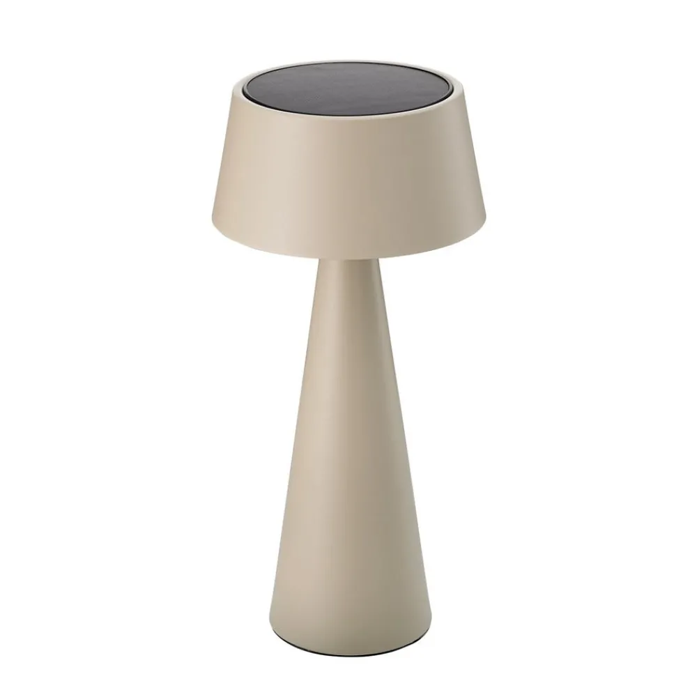 Sigor Solcellelamper > LED-bordlampe Solino, beige, solcelle/USB, 26 cm, IP44