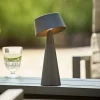 Sigor Solcellelamper > LED-bordlampe Solino, grafit, solcelle/USB, 26 cm IP44