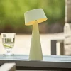 Sigor Solcellelamper > LED-bordlampe Solino, grøn, solcelle/USB, 26 cm, IP44