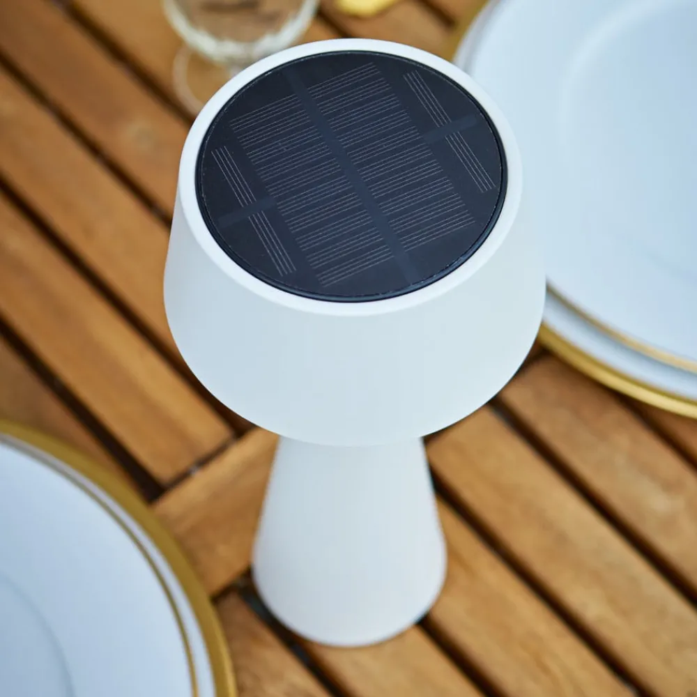 Dekorationsbelysning|Solcellelamper ^ Sigor LED-bordlampe Solino, hvid, solcelle/USB, 26 cm, IP44