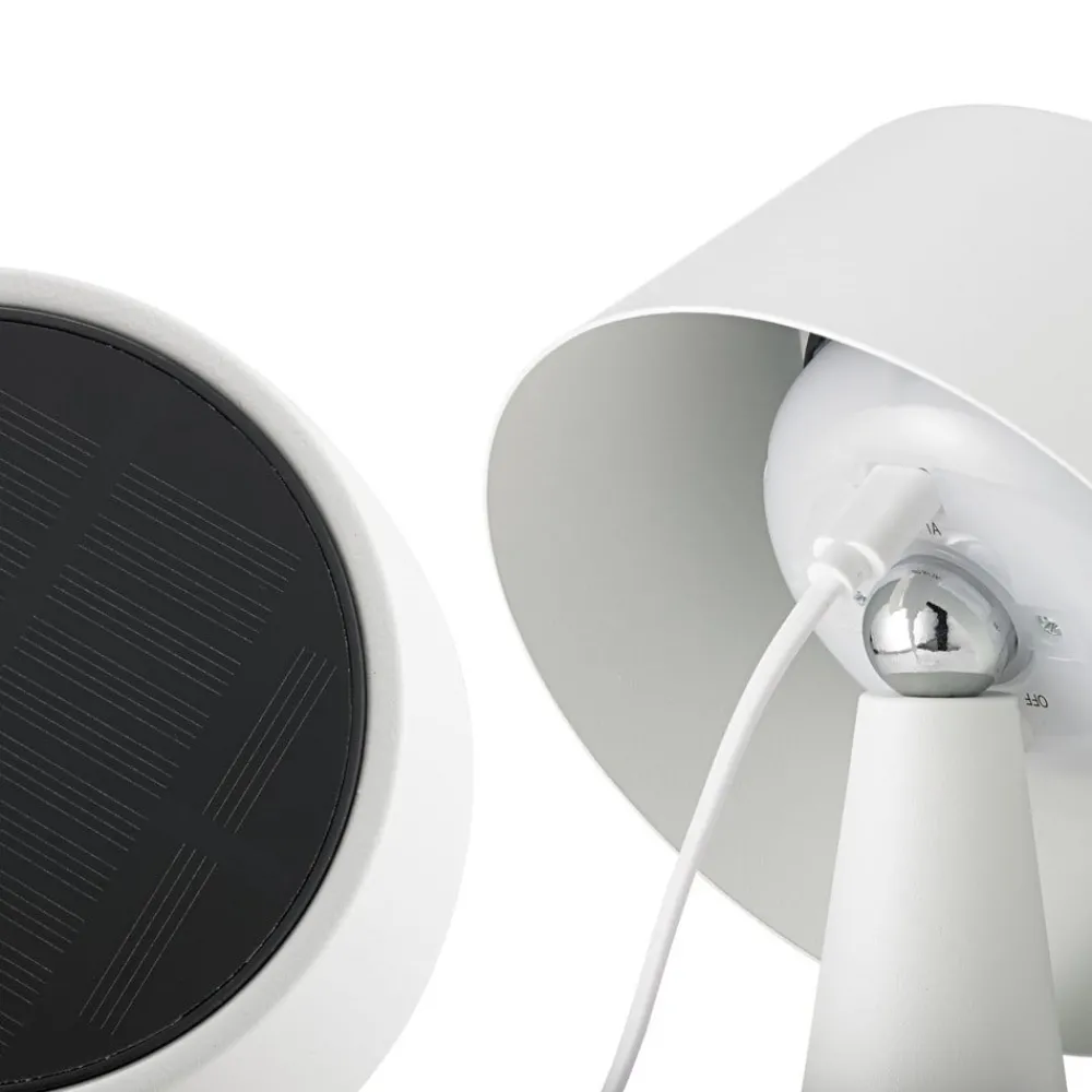 Dekorationsbelysning|Solcellelamper ^ Sigor LED-bordlampe Solino, hvid, solcelle/USB, 26 cm, IP44