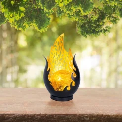 Globo Dekorationsbelysning|Solcellelamper > LED-bordlampe 36534, sort, guld, metal, glas