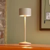 Sigor Dekorationsbelysning|Terrassebelysning > LED-bordlampe Veluna, beige, højde 25 cm, IP44, dæmpbar CCT