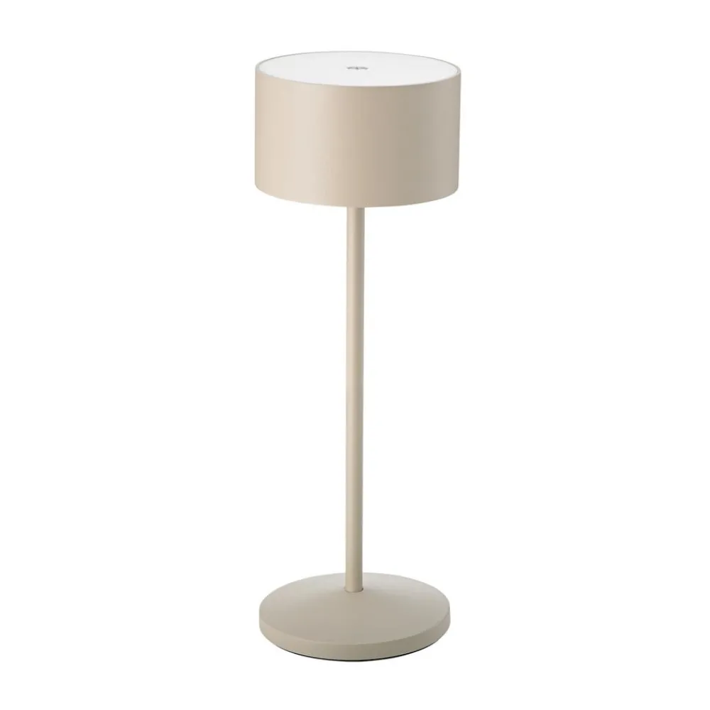 Sigor Dekorationsbelysning|Terrassebelysning > LED-bordlampe Veluna, beige, højde 25 cm, IP44, dæmpbar CCT