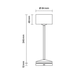 Sigor Dekorationsbelysning|Terrassebelysning > LED-bordlampe Veluna, beige, højde 25 cm, IP44, dæmpbar CCT
