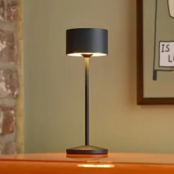 Sigor Dekorationsbelysning|Terrassebelysning > LED-bordlampe Veluna, sort, højde 25 cm IP44 dæmpbar CCT