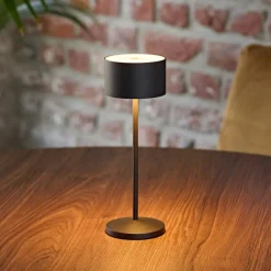Sigor Dekorationsbelysning|Terrassebelysning > LED-bordlampe Veluna, sort, højde 25 cm IP44 dæmpbar CCT