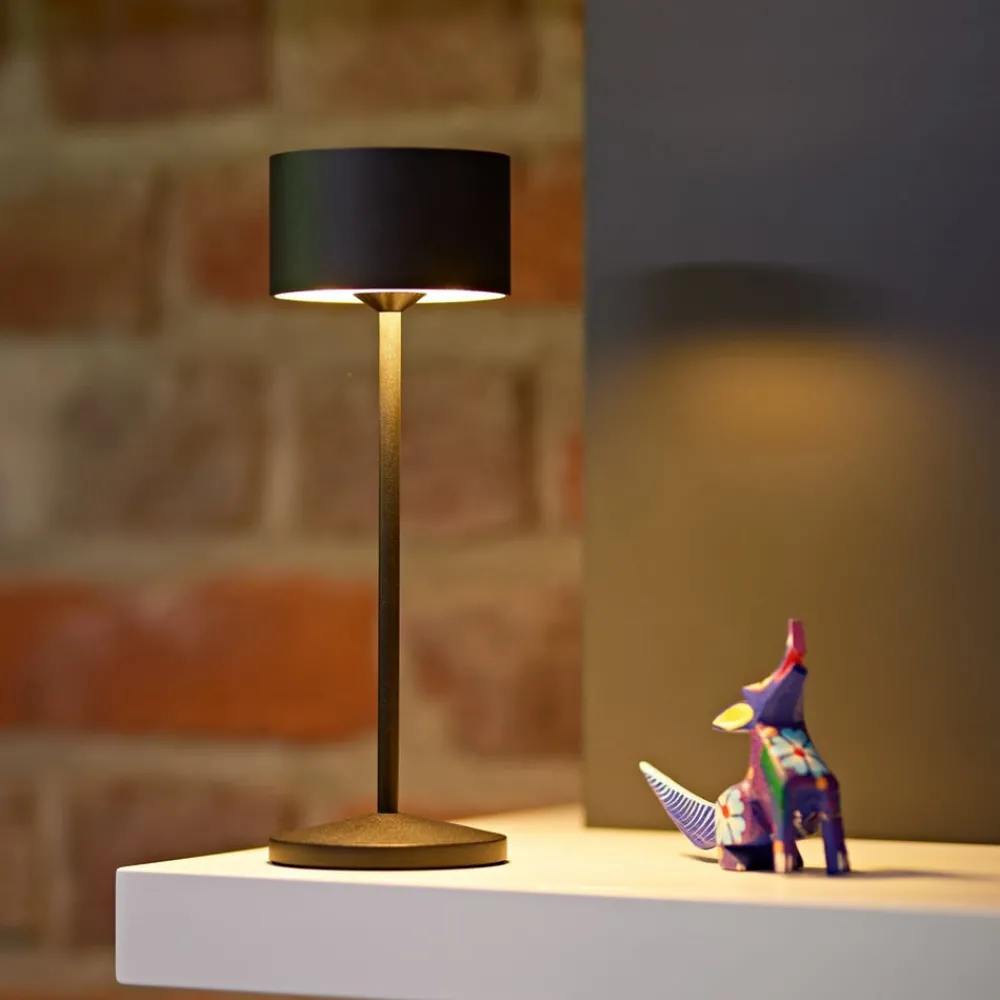 Sigor Dekorationsbelysning|Terrassebelysning > LED-bordlampe Veluna, sort, højde 25 cm IP44 dæmpbar CCT