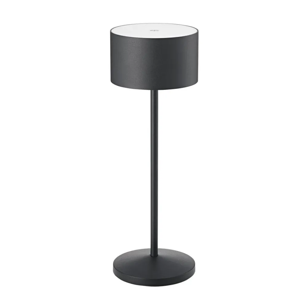 Sigor Dekorationsbelysning|Terrassebelysning > LED-bordlampe Veluna, sort, højde 25 cm IP44 dæmpbar CCT