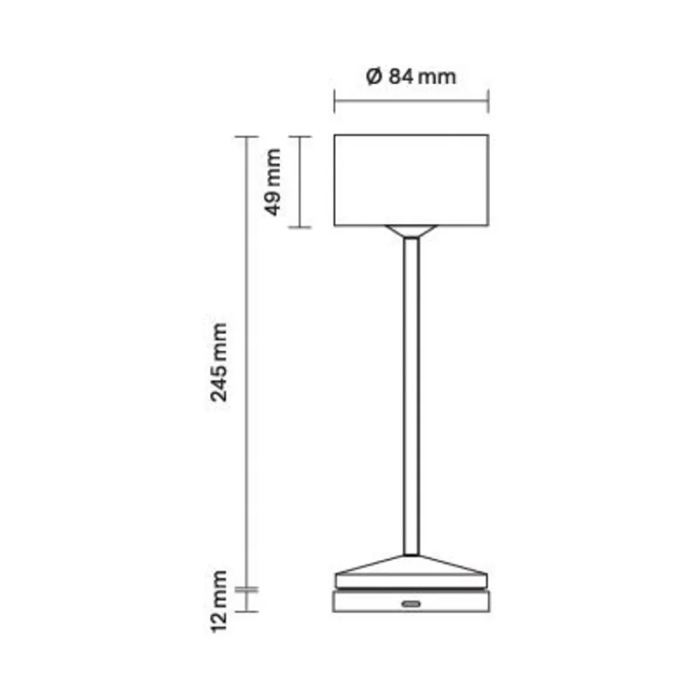 Sigor Dekorationsbelysning|Terrassebelysning > LED-bordlampe Veluna, sort, højde 25 cm IP44 dæmpbar CCT