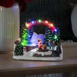 Konstsmide Christmas Dekorationsbelysning|Julepynt > LED-dekolampe julemand og børn, med musik