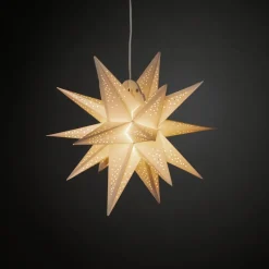Dekorationsbelysning|Julestjerner ^ Konstsmide Christmas LED-dekolampe papirstjerne, 3D, hvid, dæmpbar