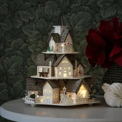 Konstsmide Christmas Dekorationsbelysning|Julepynt > LED-dekolampe træsilhuet huse, hvid