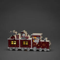 Konstsmide Christmas Dekorationsbelysning|Julepynt > LED-dekolampe, træsilhuet tog, batteri, USB