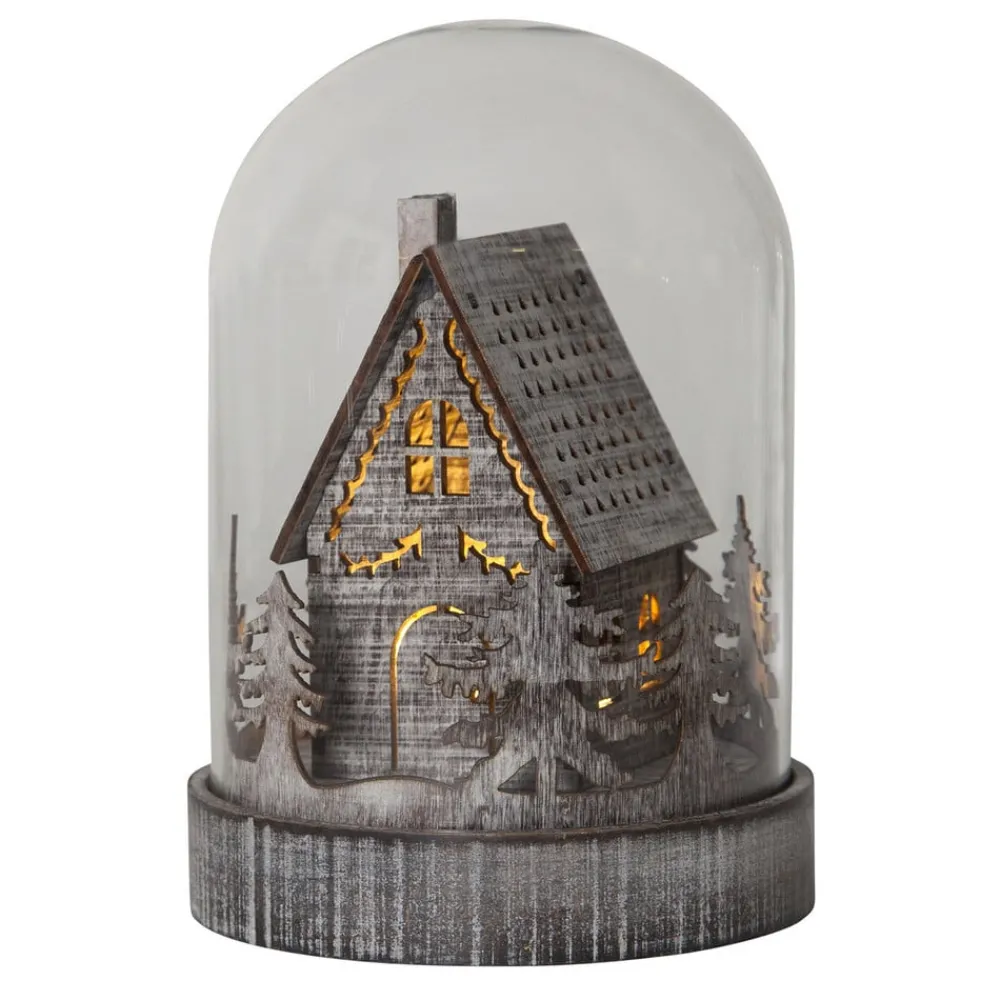 STAR TRADING Dekorationsbelysning|Julepynt > LED dekorationslys Kupol hus, brun
