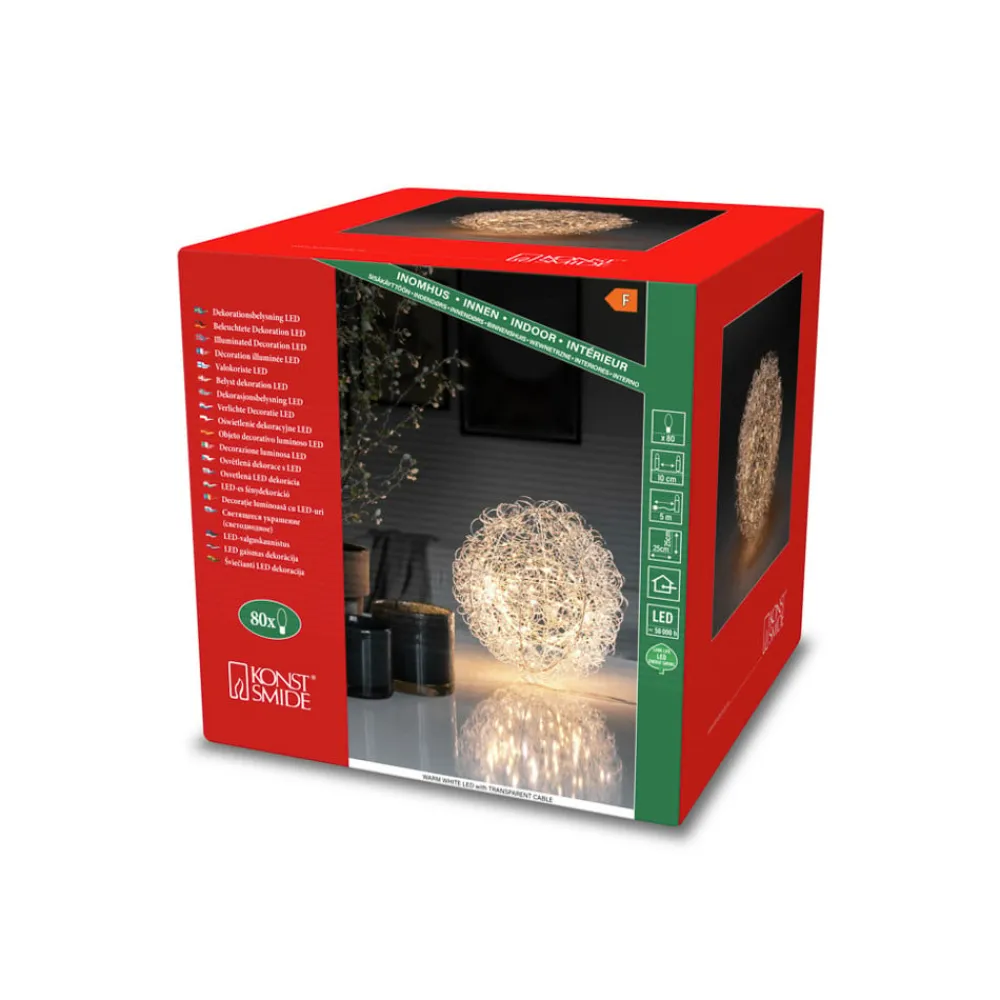 Julepynt ^ Konstsmide Christmas LED-dekorativ lyskugle, Ø 25 cm, 80 LED'er