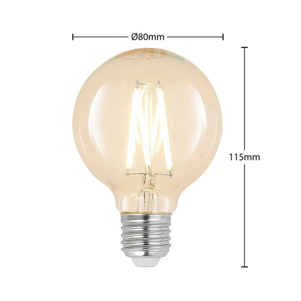 Arcchio Dæmpbar Led-Pære|Filament Pære > LED E27 8 W G80 2.700 K filament dæmpes klar 3 stk