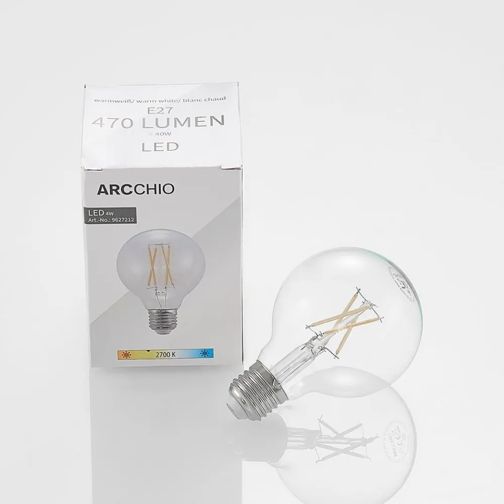 Arcchio Dæmpbar Led-Pære|Filament Pære > LED E27 4 W G80 2.700 K filament dæmpes klar 2 stk