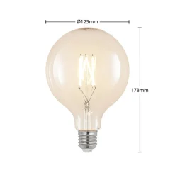 Dæmpbar Led-Pære|Filament Pære ^ Arcchio LED-filament E27 6 W 2.700 K G125 Globe klar 3 stk