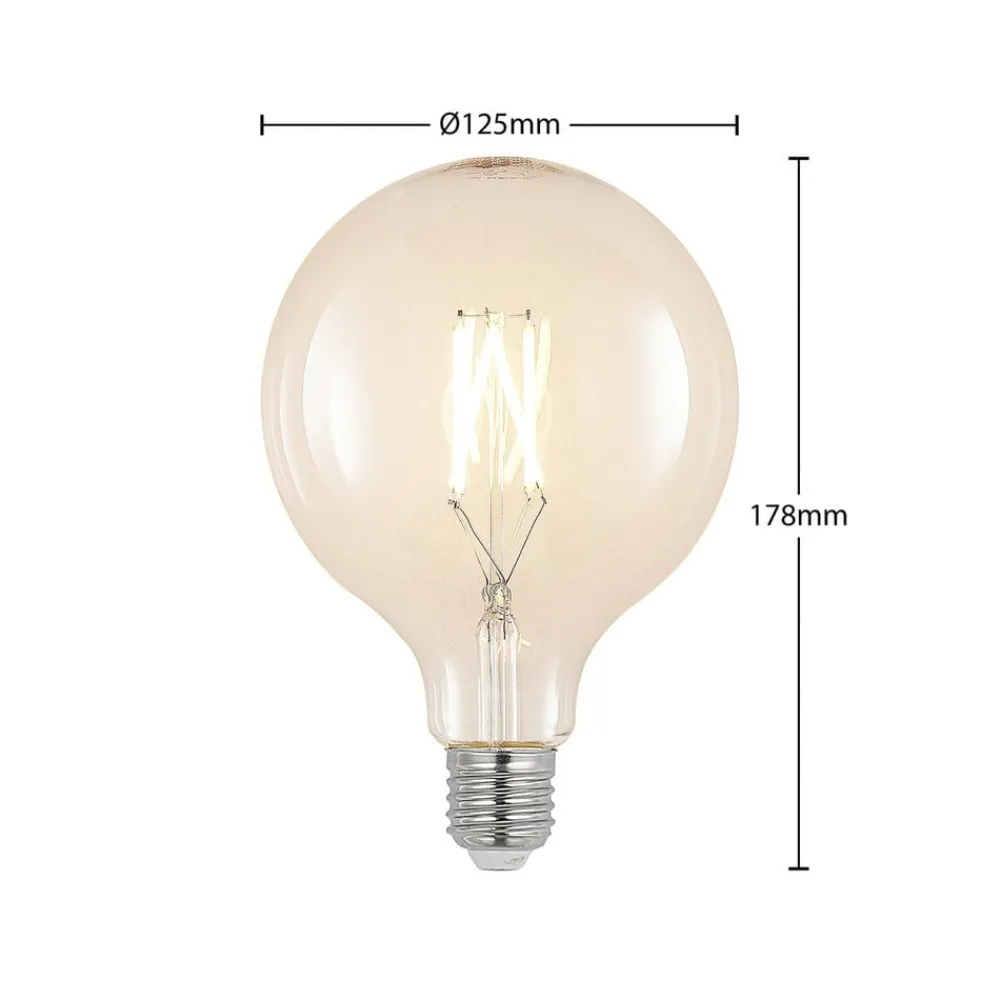 Dæmpbar Led-Pære|Filament Pære ^ Arcchio LED-filament E27 6 W 2.700 K G125 Globe klar 3 stk