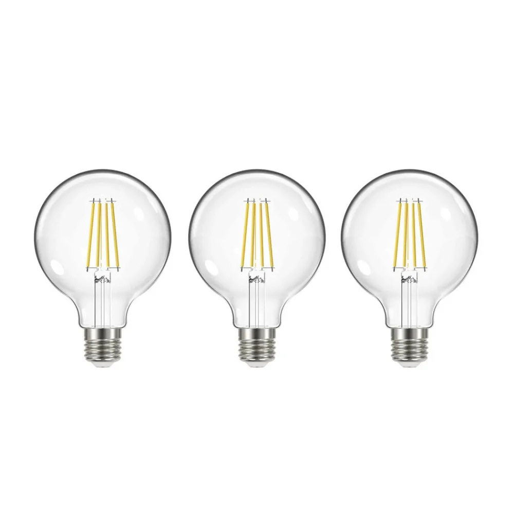 Filament Pære|Led Pærer ^ Arcchio LED-filamentpære, E27, G95, 3,8W, 3000K, 806lm, 3 enheder